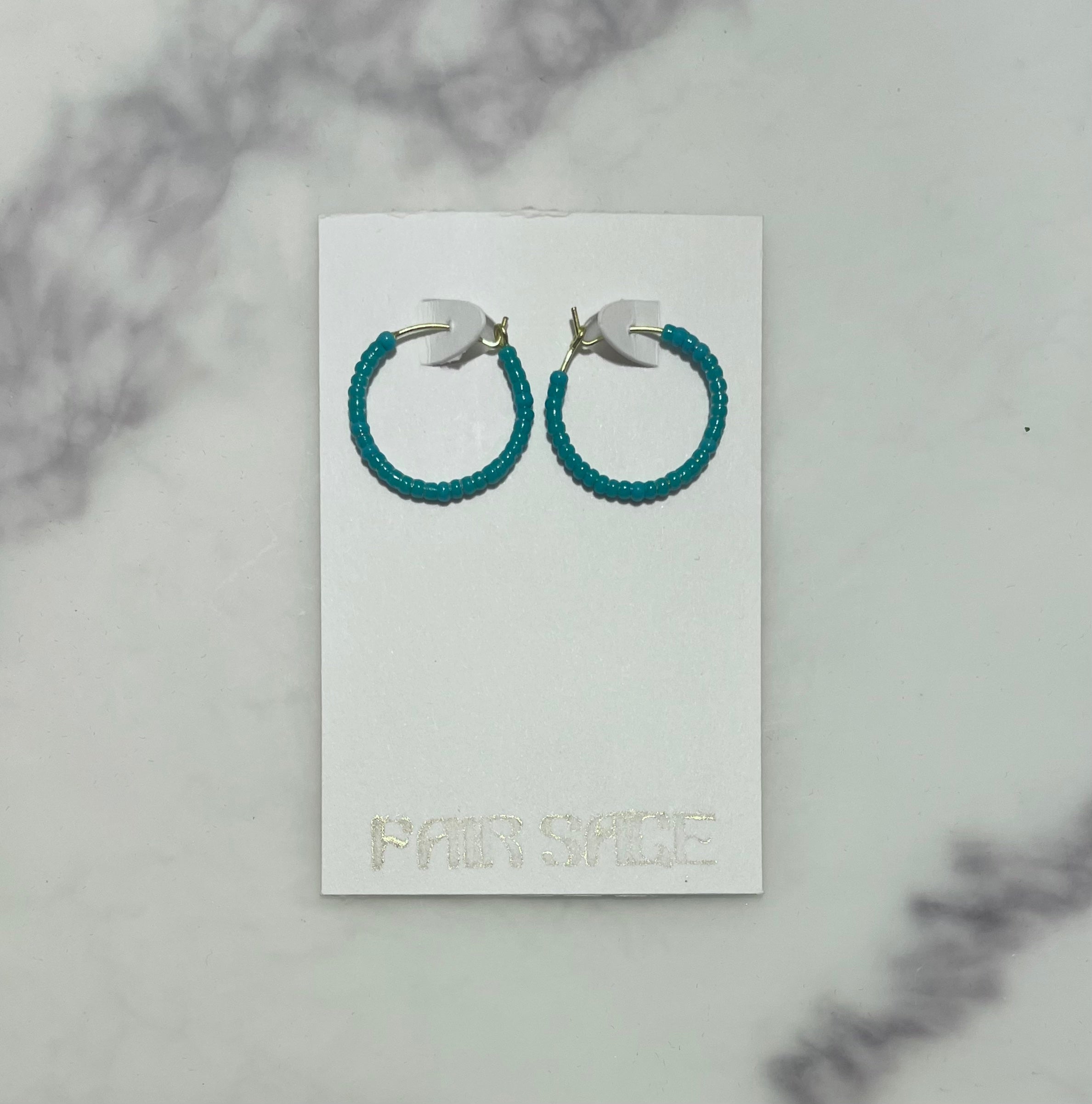 Up-Cycled Turquoise Hoop Earrings