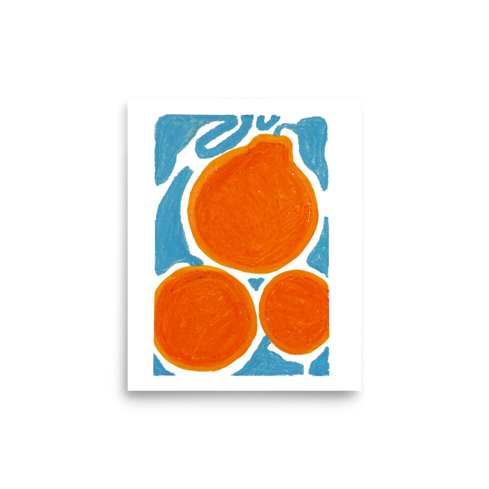 "Orange Tangerine Clementine" - Oil Pastel Print