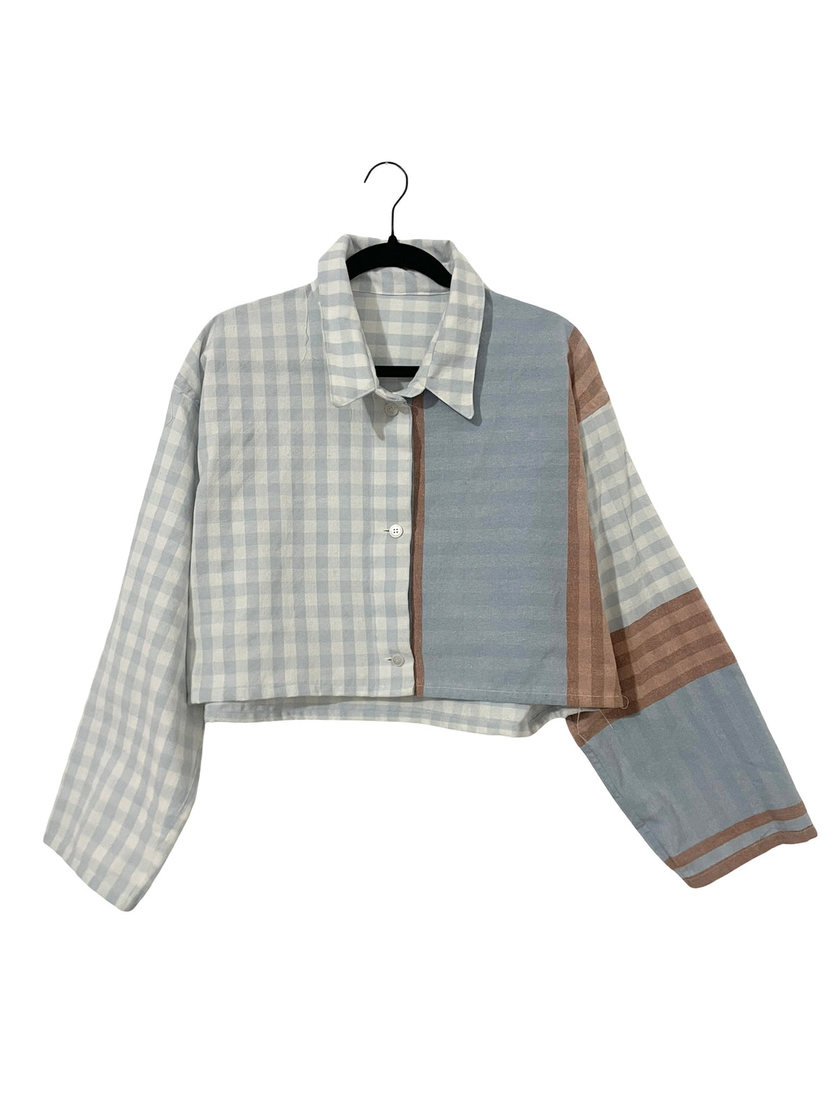 Gingham Cropped Button Up