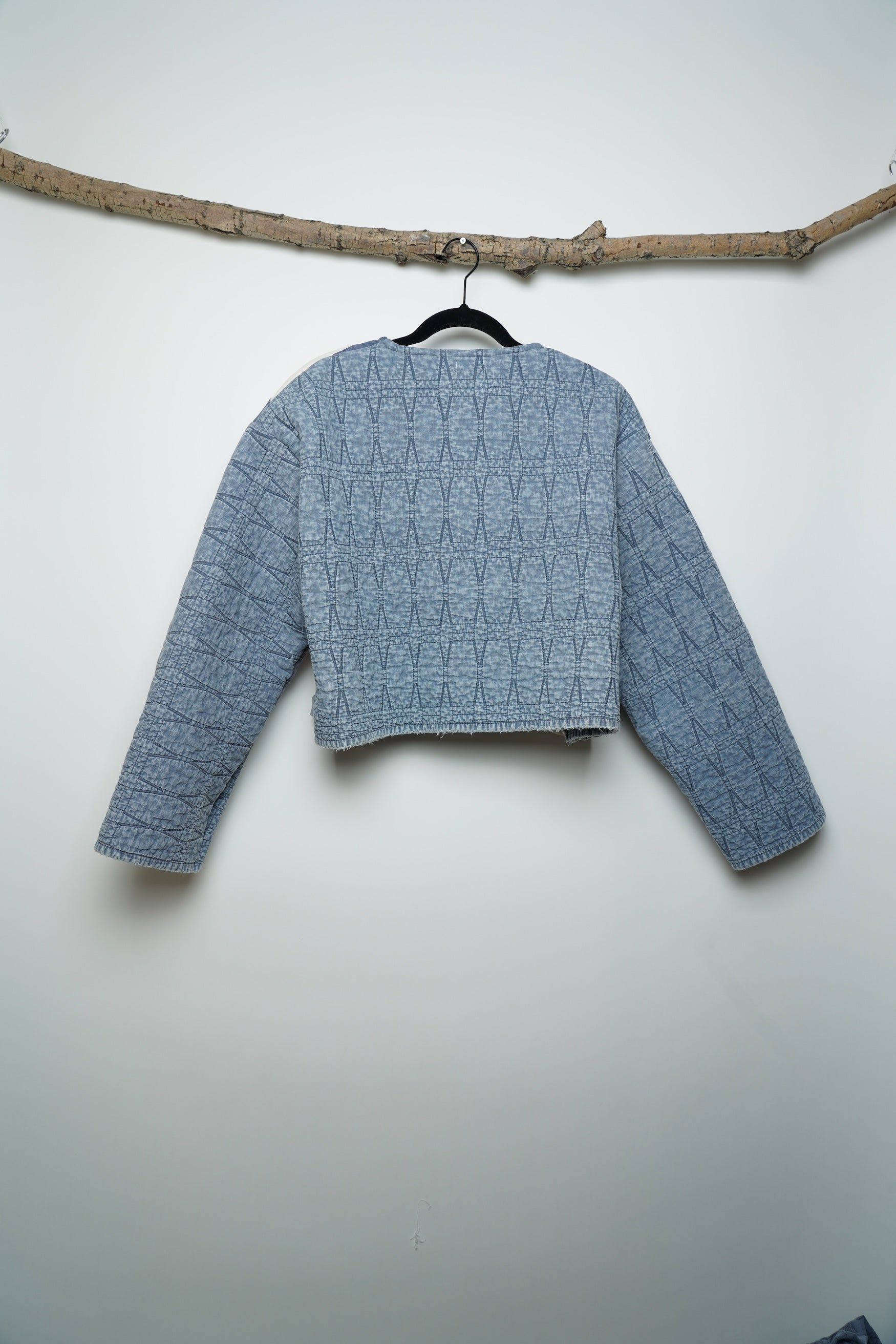 Blue Shoulders Cropped Jacket