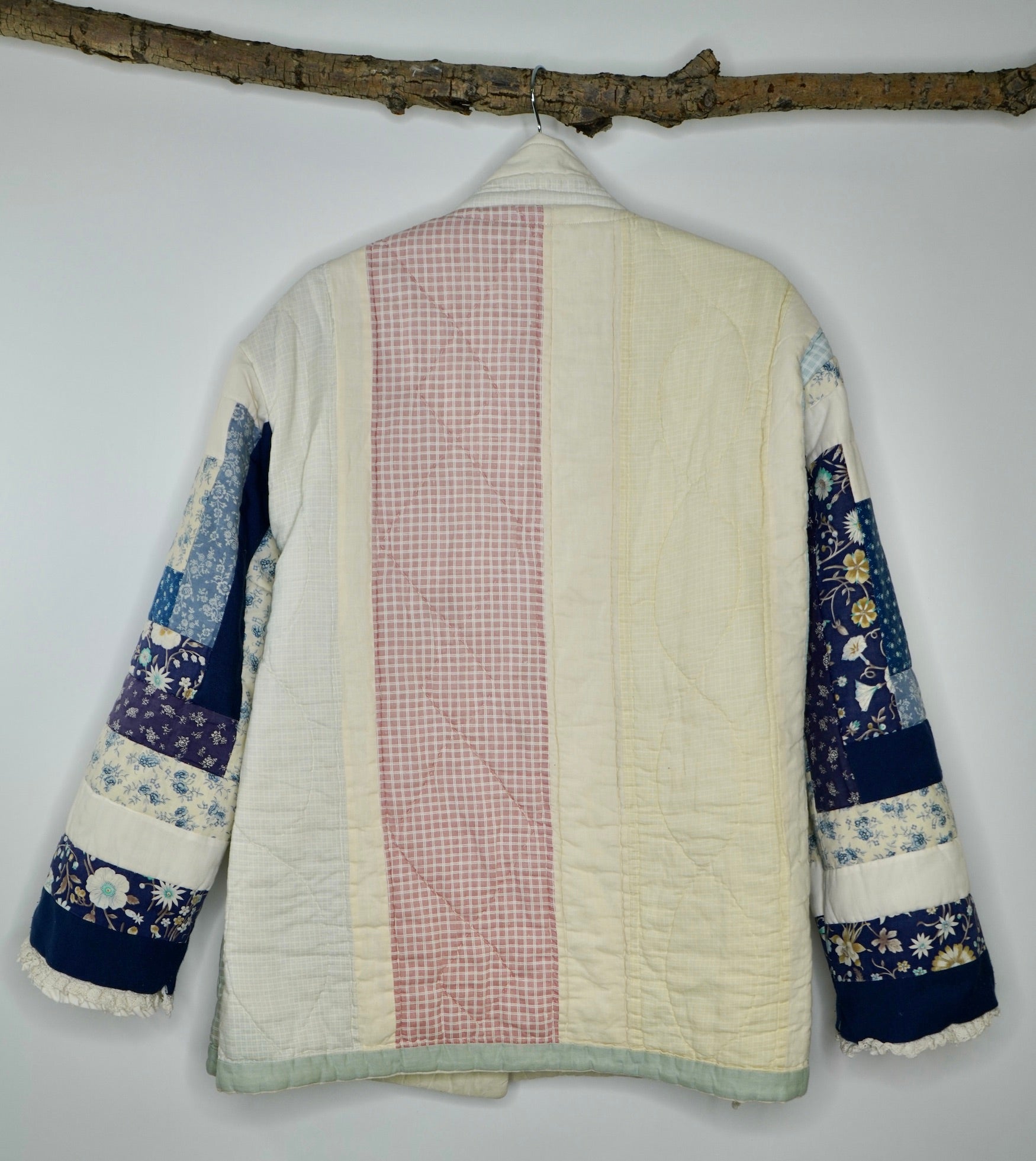 Cream + Blush with Floral Sleeve Jacket