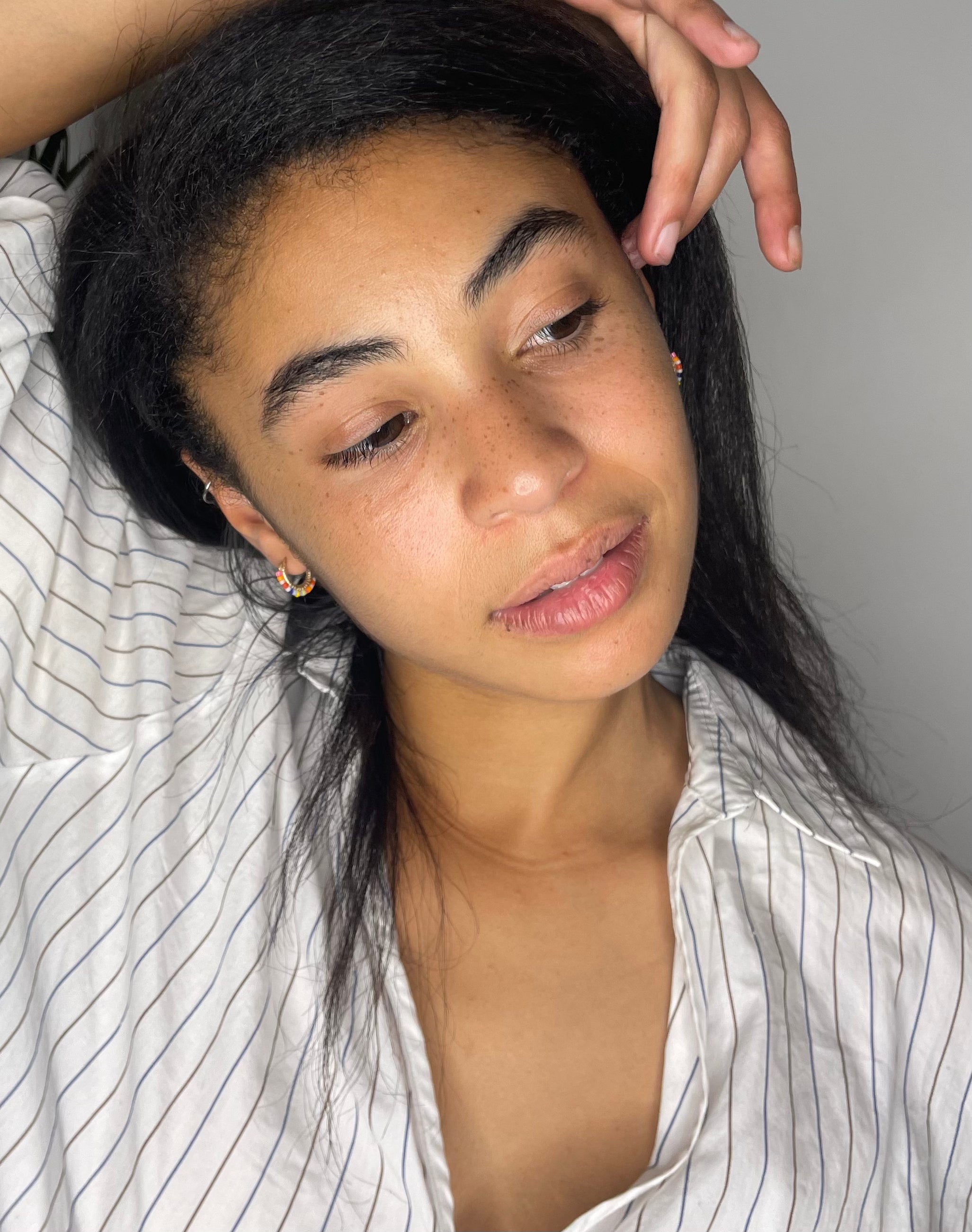 Beaded Pastel Rainbow Mini Hoop Earrings