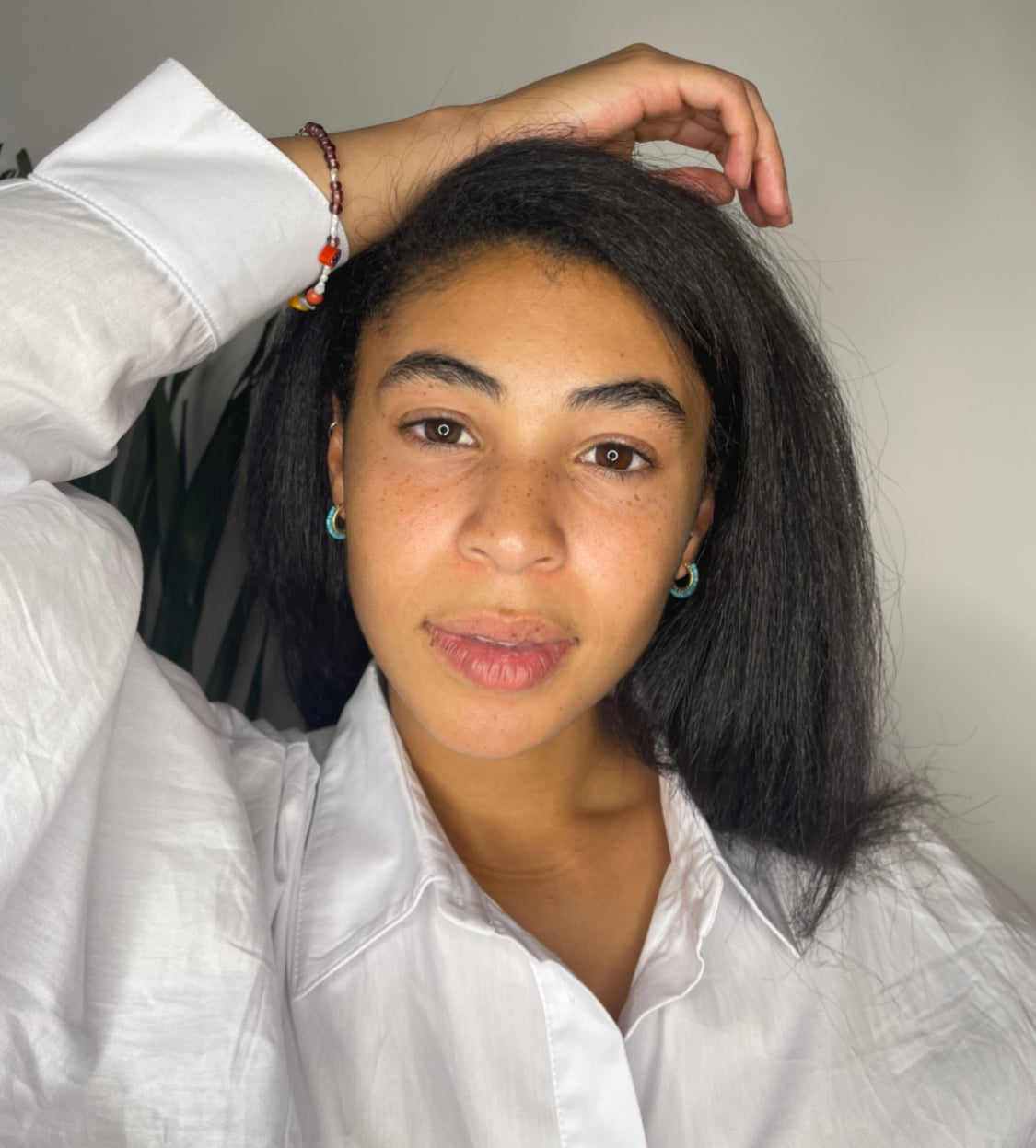 Beaded Turquoise Mini Hoop Earrings