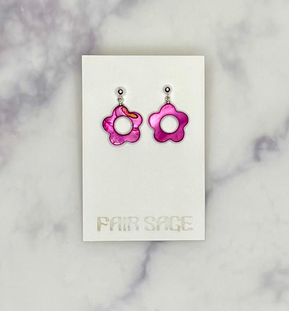 Pink Flower Power Earrings