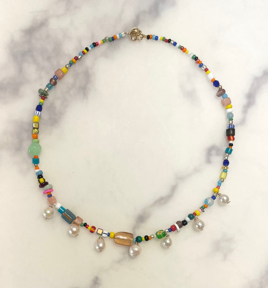 Chunky Rainbow Droplet Necklace