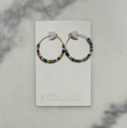 Up-Cycled Rainbow Hoop Earrings