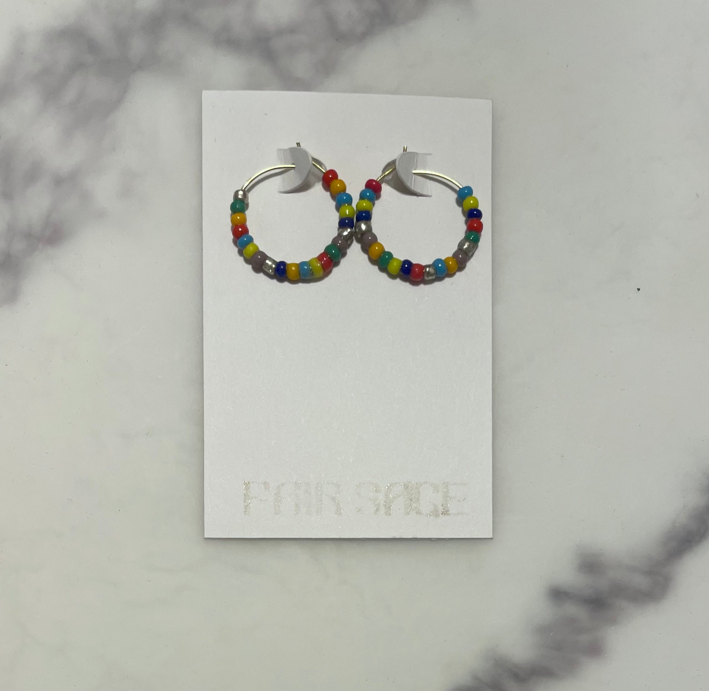 Up-Cycled Rainbow Hoop Earrings