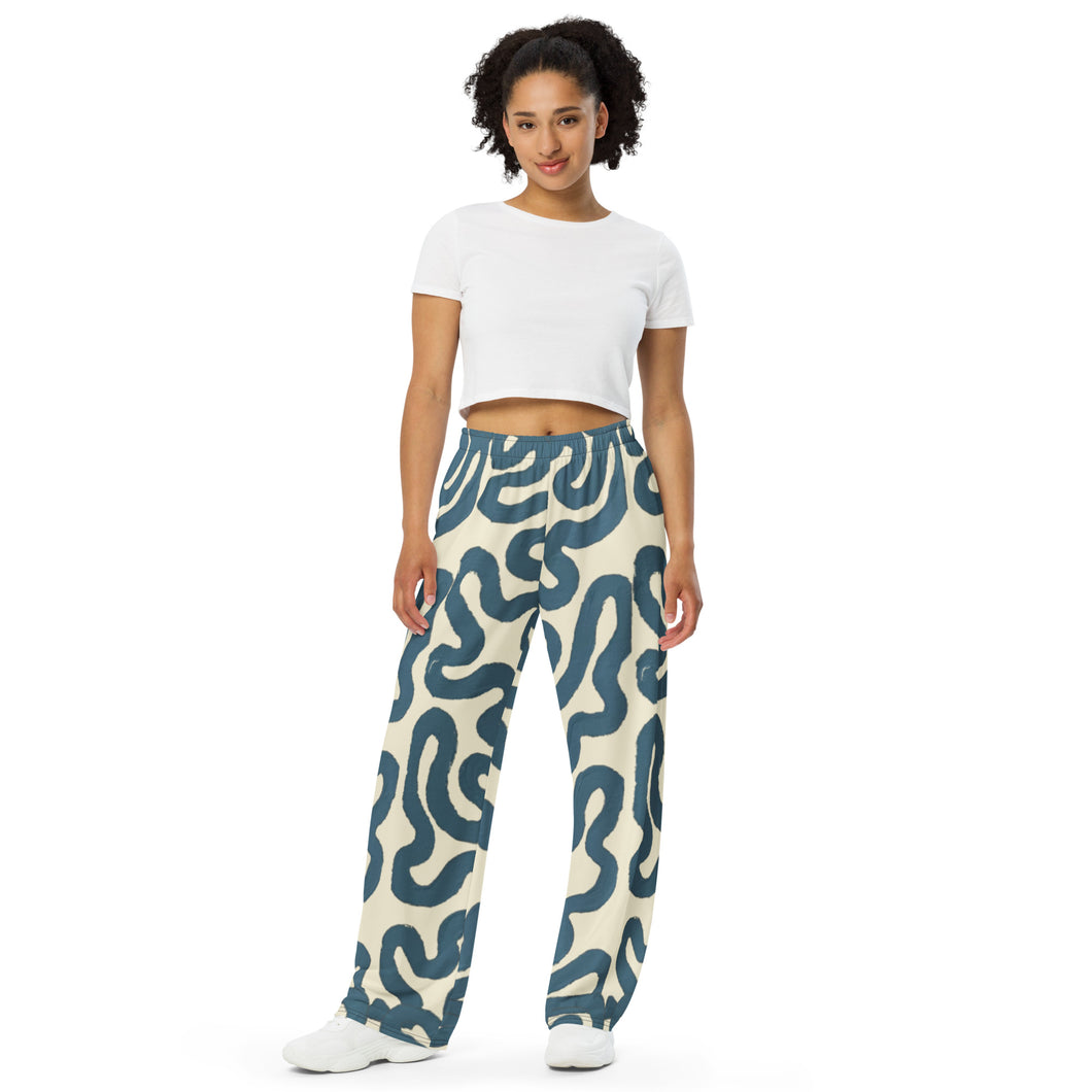 All-over print unisex wide-leg pants